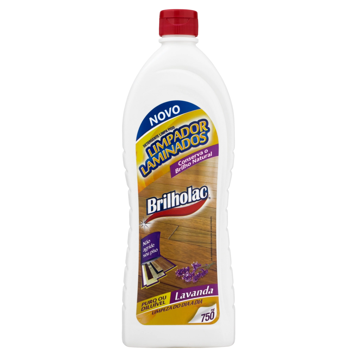 Detergente Limpa Pisos Laminados Lavanda Brilholac Frasco 750ml