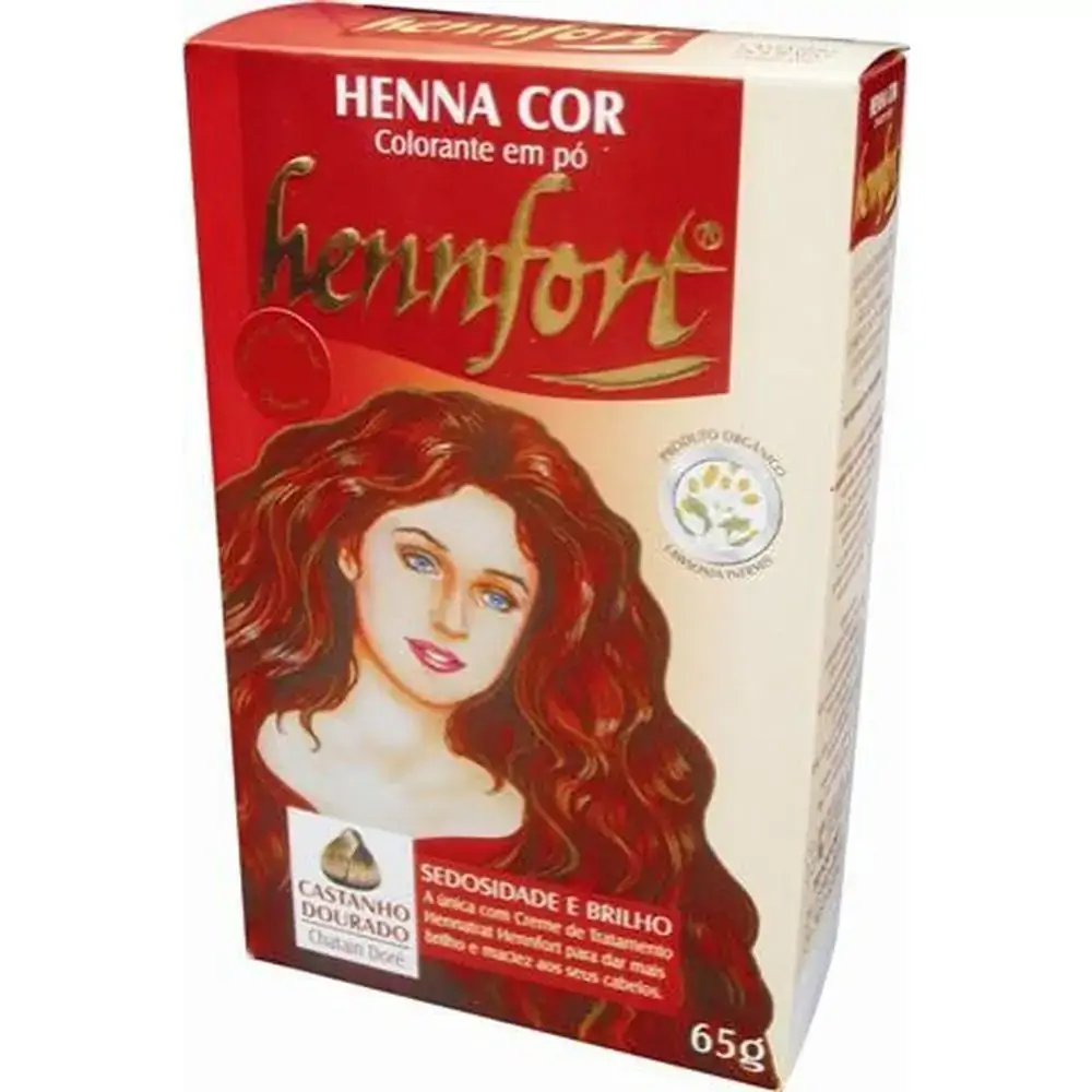 Tintura Henna Pó Hennfort Castanho Dourado
