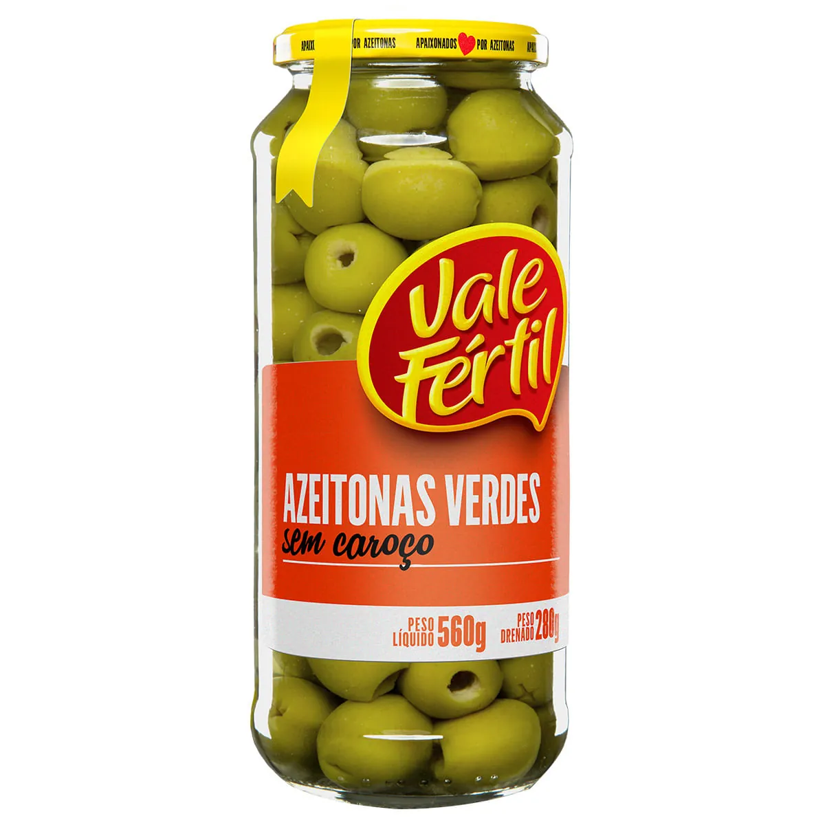 Azeitona Verde Em Conserva Sem Caroço Vale Fértil Vidro 280g