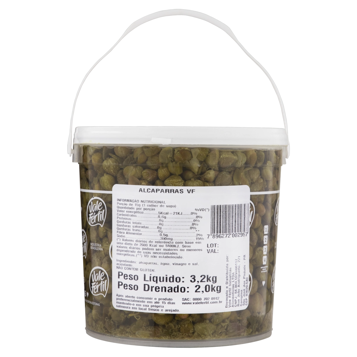 Alcaparra Em Conserva Vale Fértil Balde 2kg