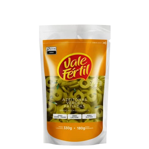 Azeitona Verde Em Conserva Fatiada Vale Fértil Sachê 180g Embalagem Econômica