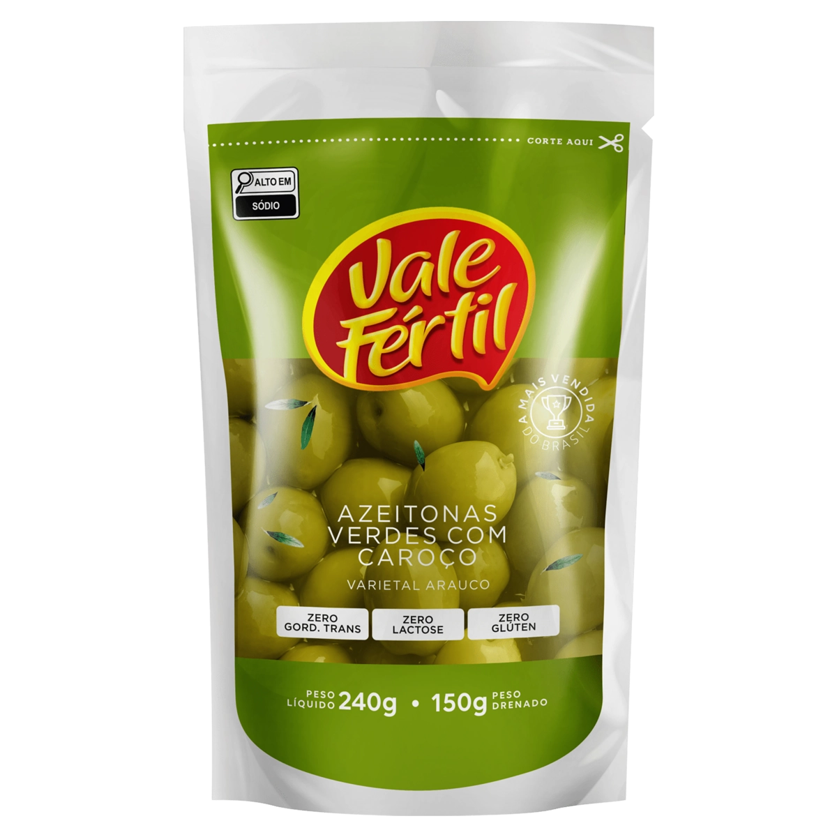 Azeitona Verde com Caroço VALE FÉRTIL Vidro 150g