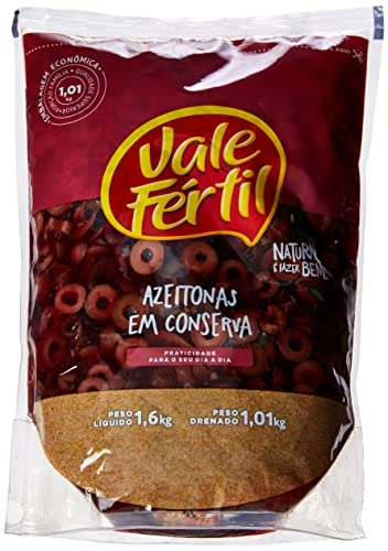 Azeitona Preta Em Conserva Fatiada Vale Fértil Sachê 1,01kg Embalagem Econômica