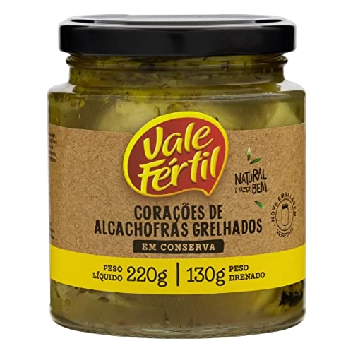 Coração de Alcachofra em Conserva Grelhado Vale Fértil Vidro 130g