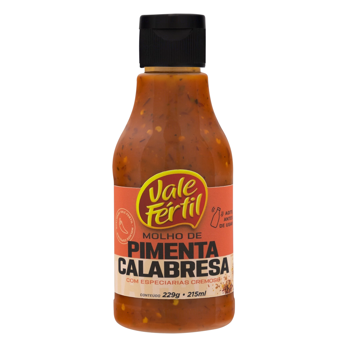 Molho De Pimenta Calabresa Cremoso Com Especiarias Vale Fértil Frasco 215ml