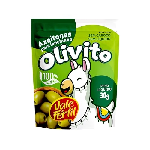 Azeitonas Lanchinho Sem Caroço Vale Fértil Olivito Pouch 30g