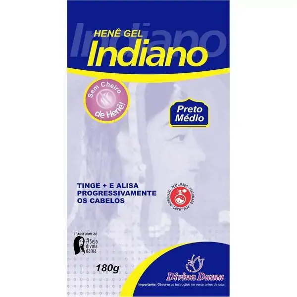 Coloracao Kit Permanente Divina Dama Gel Indiano Preto Medio 180g