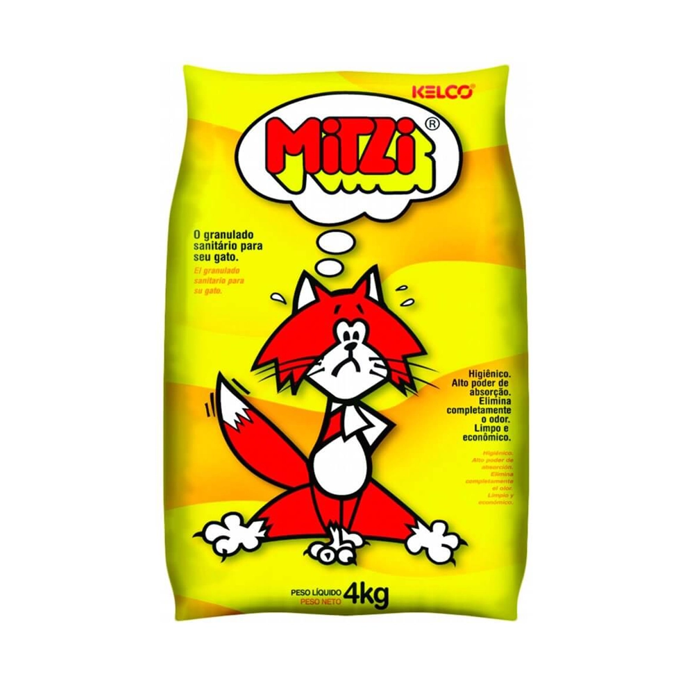 Areia para gato Mitzi Granulado Sanitário Kelco 4kg 4kg
