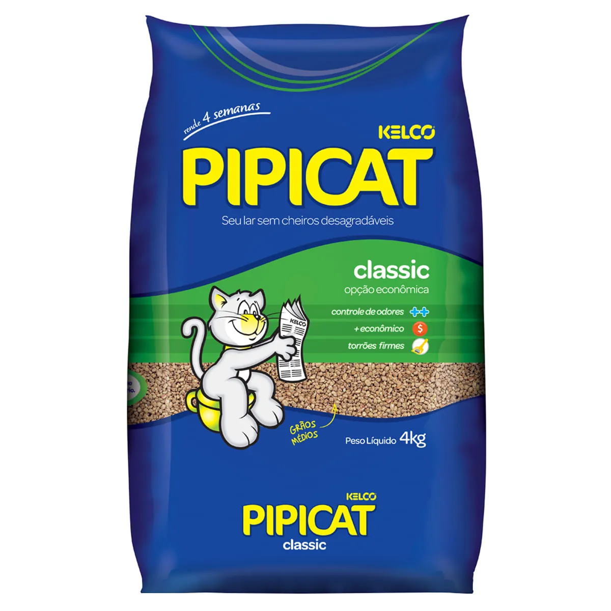Areia Sanitária para Gatos PIPICAT Classic 4kg