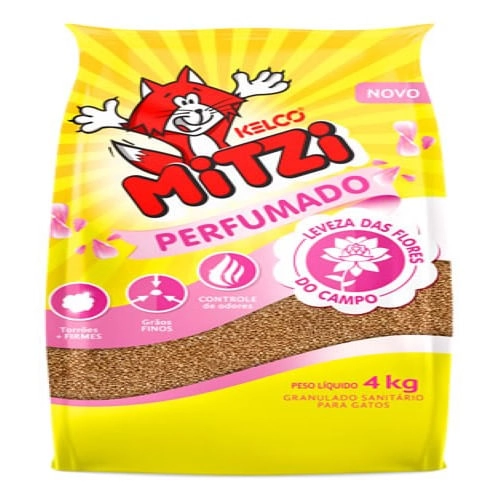 Areia Higienica Mitzi 4kg P/ Gatos Talco