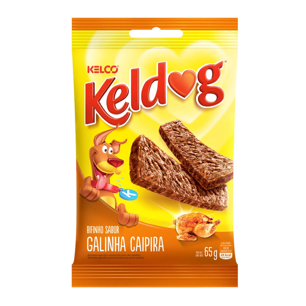 Bifinho para Cachorro Adulto Keldog Sabor Galinha Caipira 65g