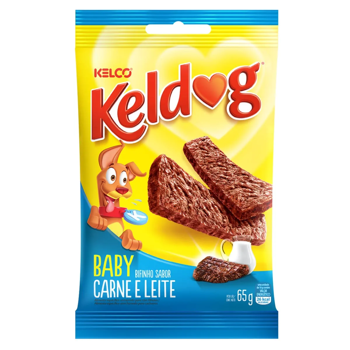 Bifinho Para Cães Filhotes Carne E Leite Keldog Pacote 65g