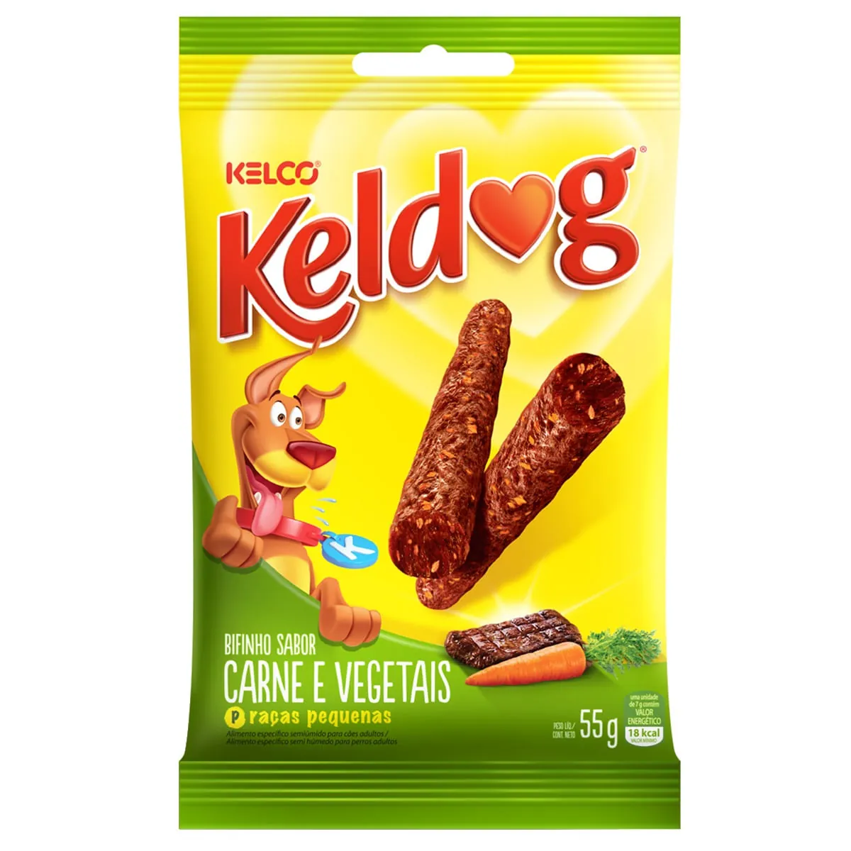 Ração KELDOG para Cães de Raças Pequenas Bifinho Sabor Carne e Vegetais 55g