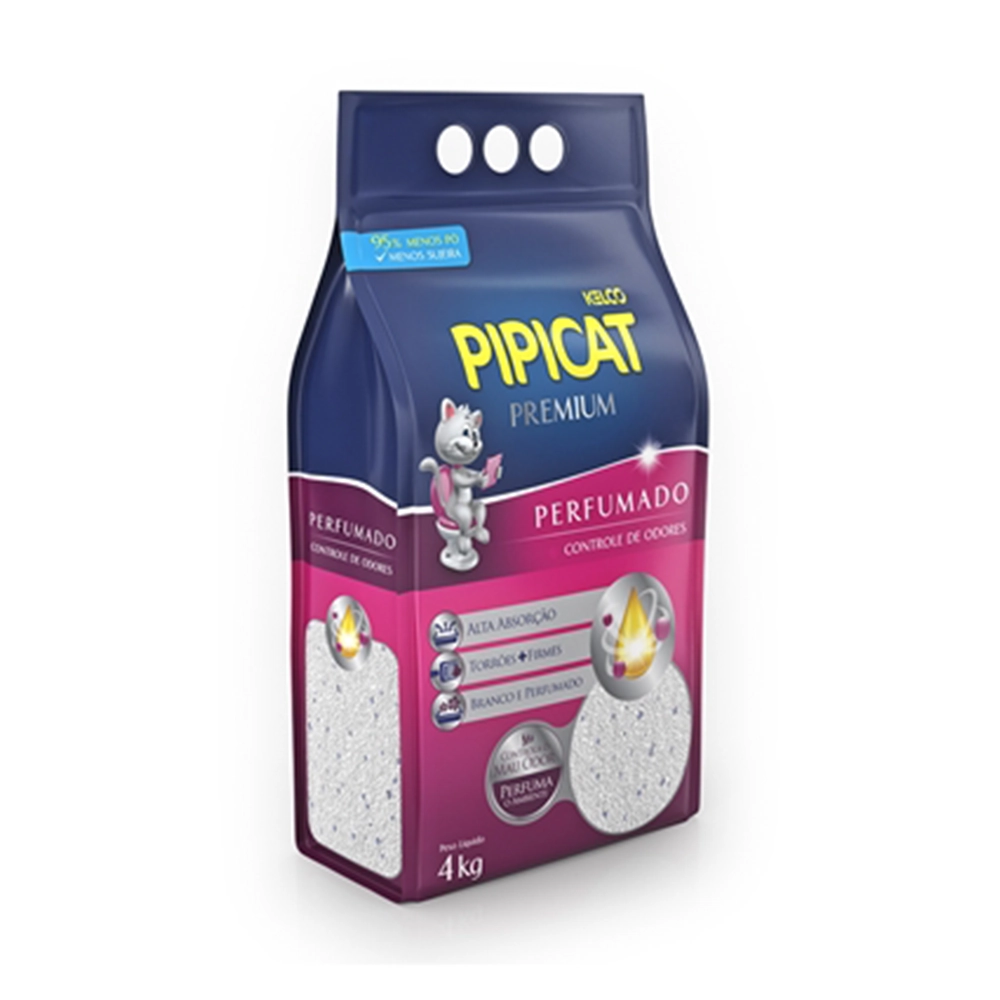 Areia Higiênica Pipicat Premium Perfumada 4kg