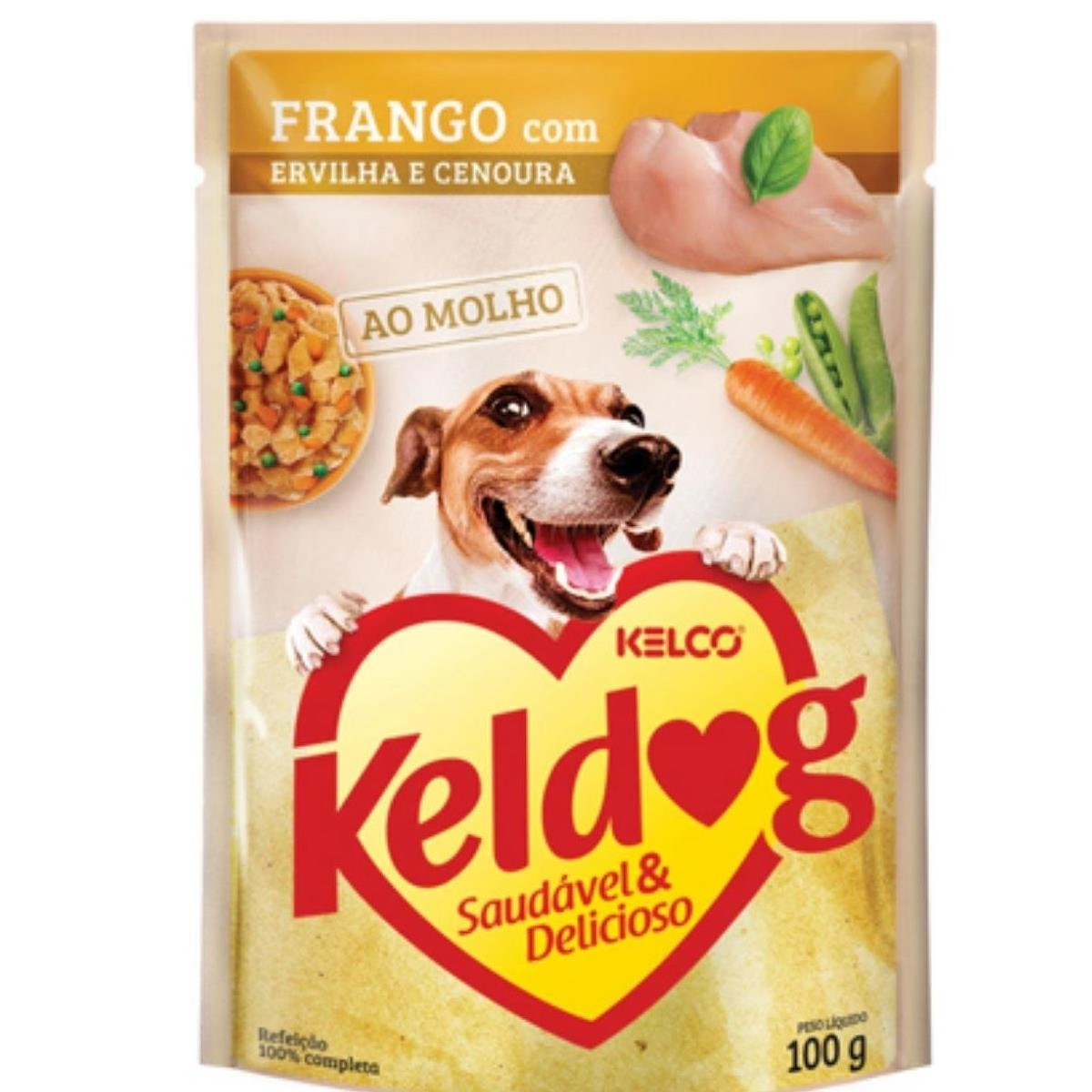 Sachê Cães Keldog sabor Frango com Ervilha e Cenoura 100g