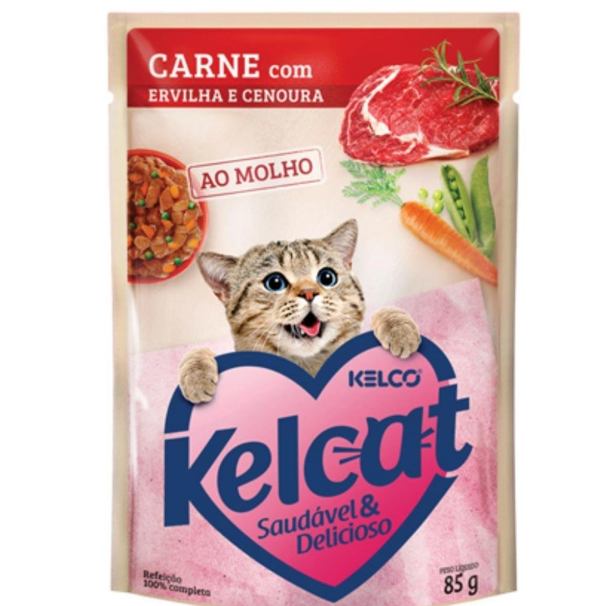 Ração para Gatos KELCAT Carne ao Molho 85g