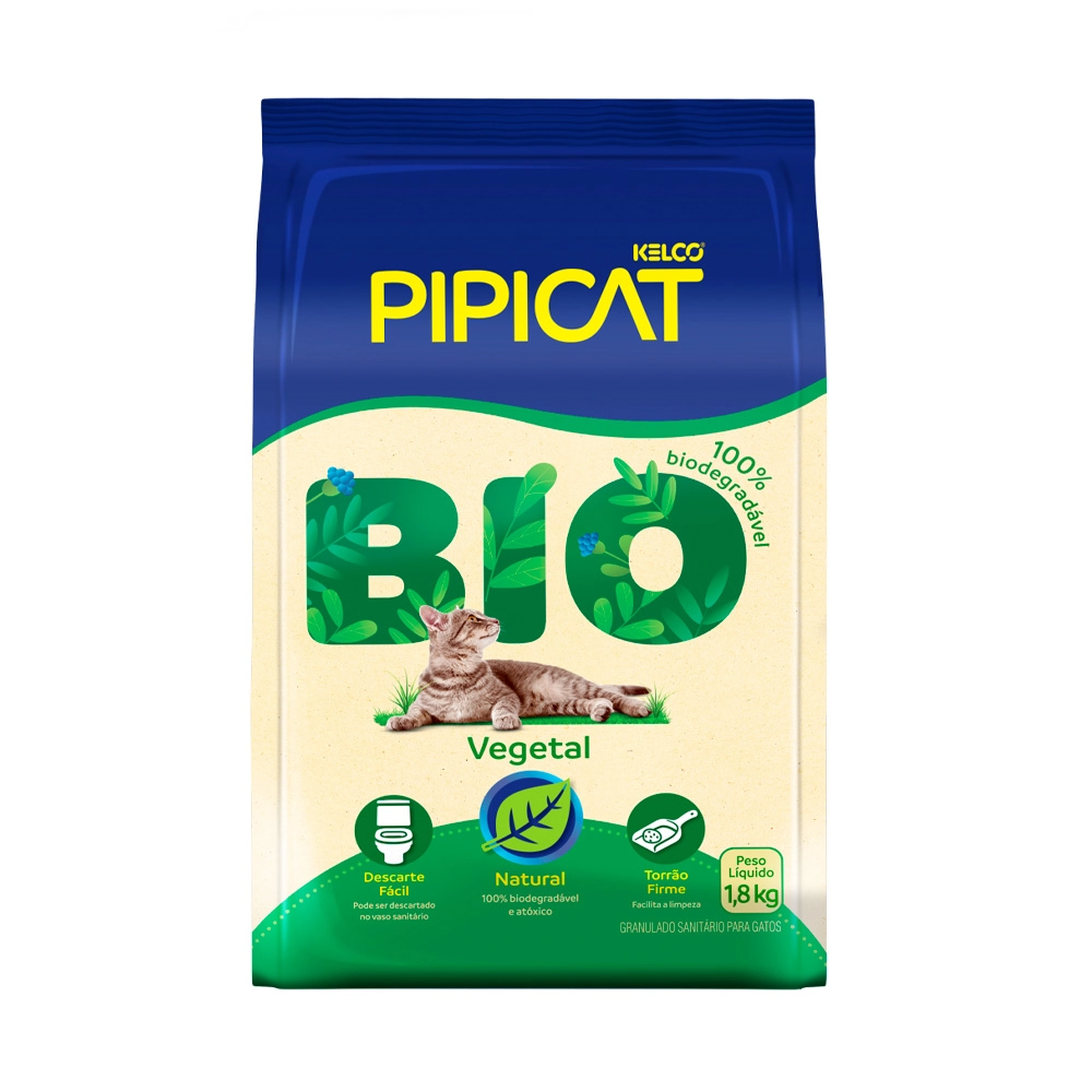 Areia Gatos Pipicat 1,8kg Bio