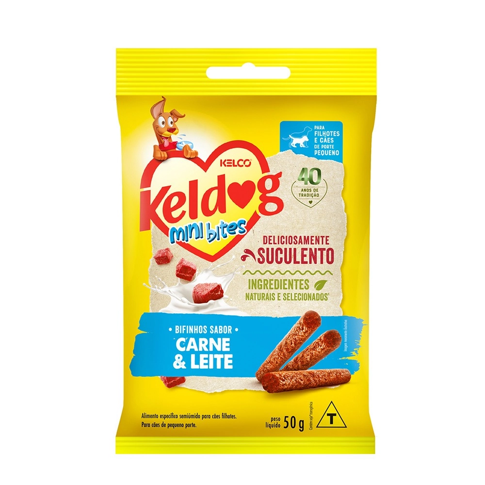 Bifinho 50g Keldog Mini Bites Carne E Leite