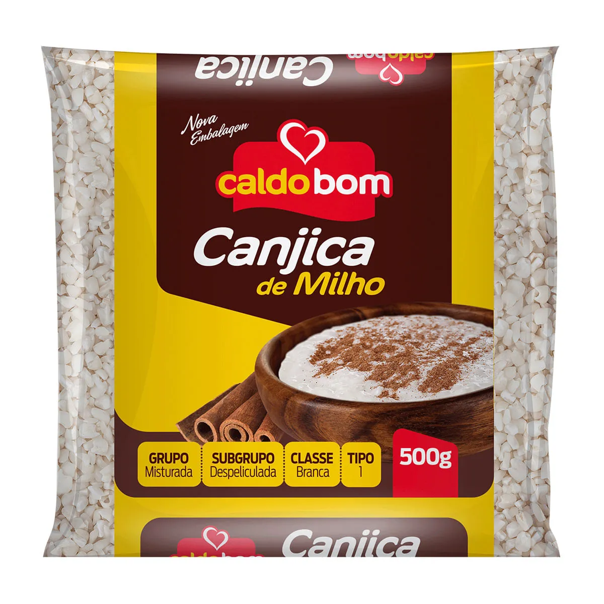 Canjica De Milho Branca Tipo 1 Caldo Bom Pacote 500g