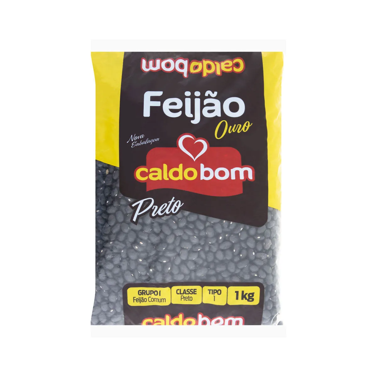 Feijão Preto Tipo 1 Caldo Bom Ouro Pacote 1kg