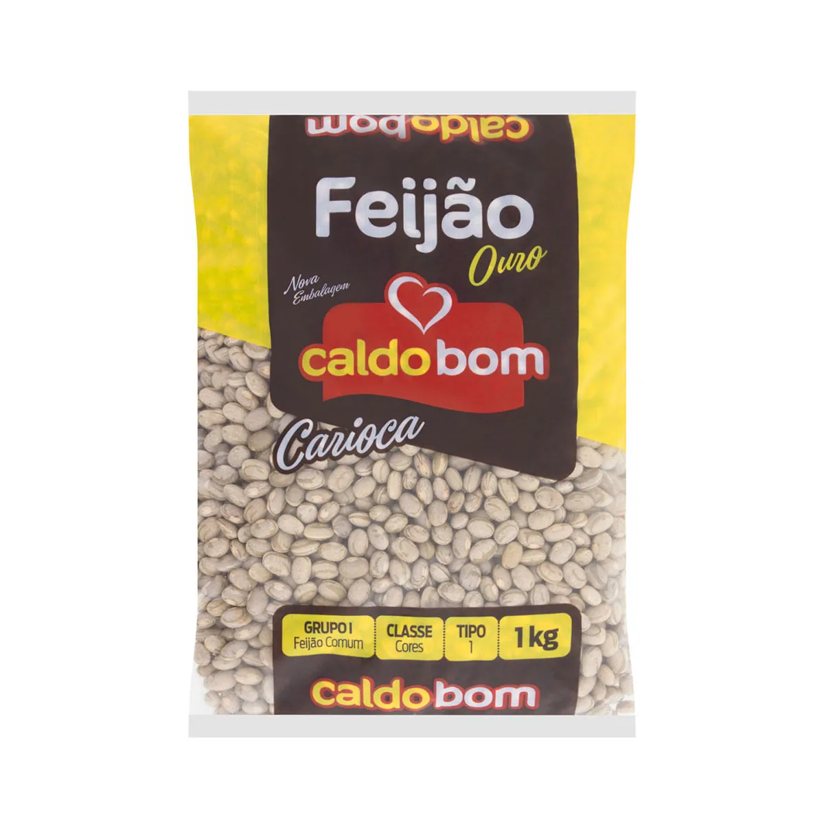 Feijão Carioca Tipo 1 Caldo Bom Ouro Pacote 1kg