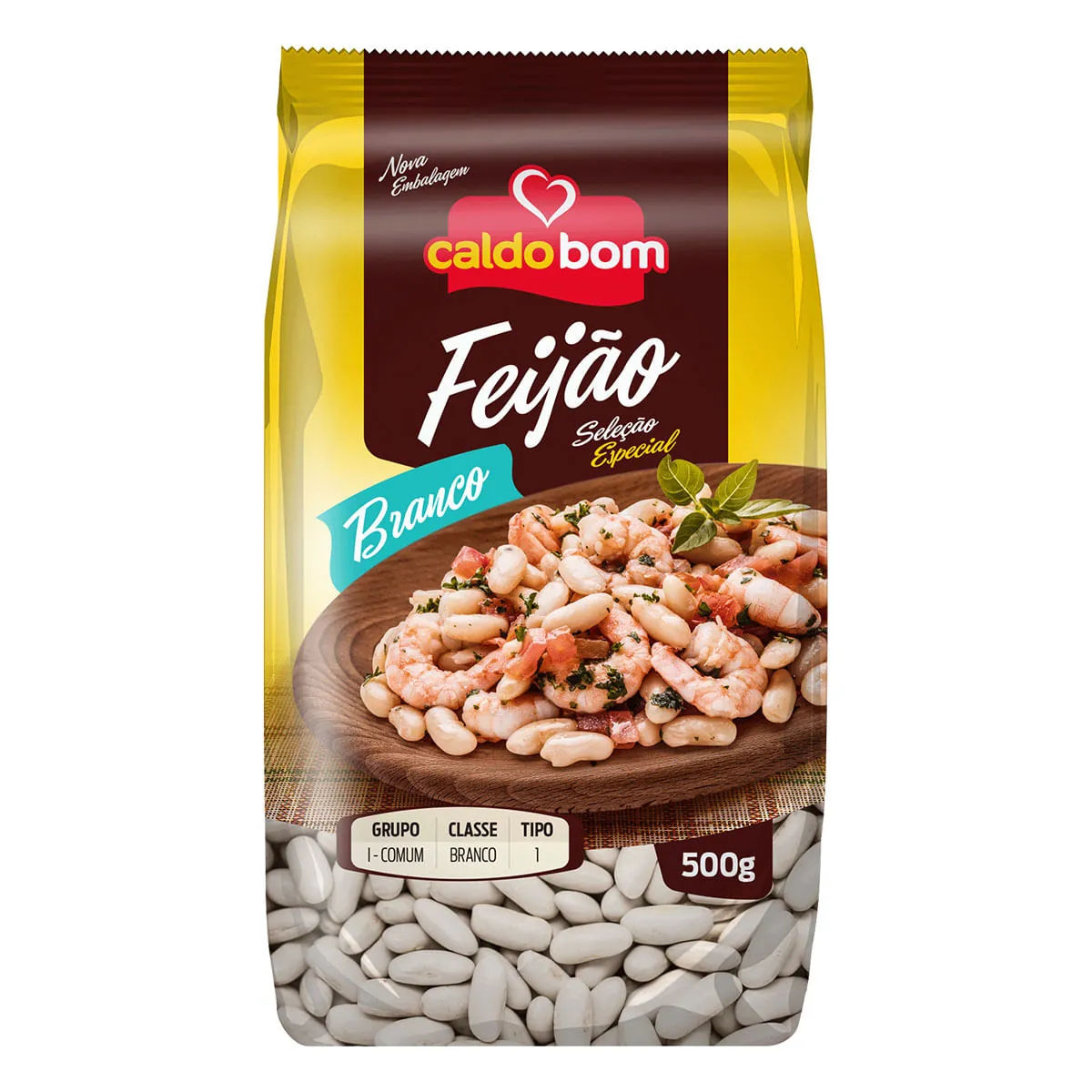 Feijão Branco Tipo 1 Caldo Bom Seleção Especial Pacote 500g