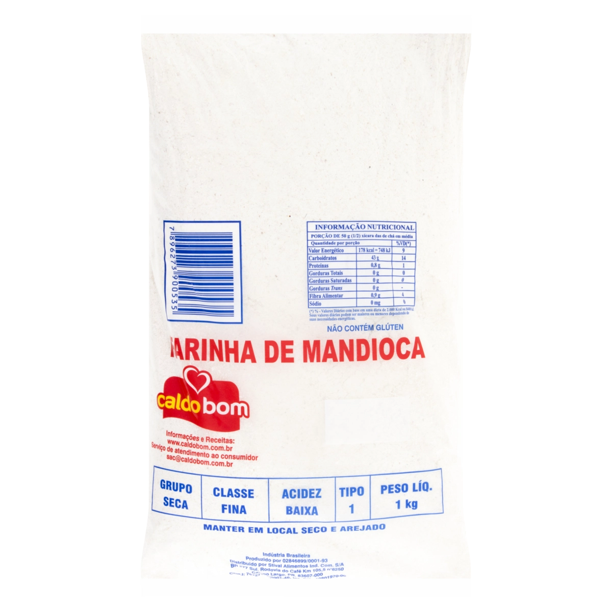 Farinha De Mandioca Tipo 1 Caldo Bom Pacote 1kg