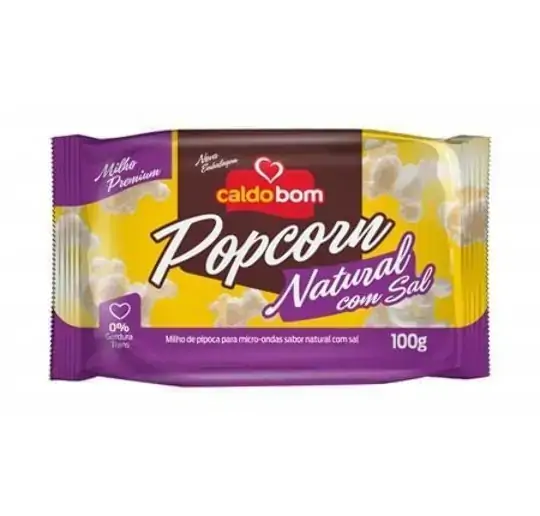 Pipoca Para Micro Ondas Natural Com Sal Caldo Bom Pacote 100g