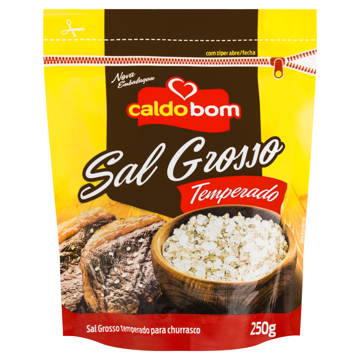Sal Grosso Temperado Caldo Bom Pacote 250g