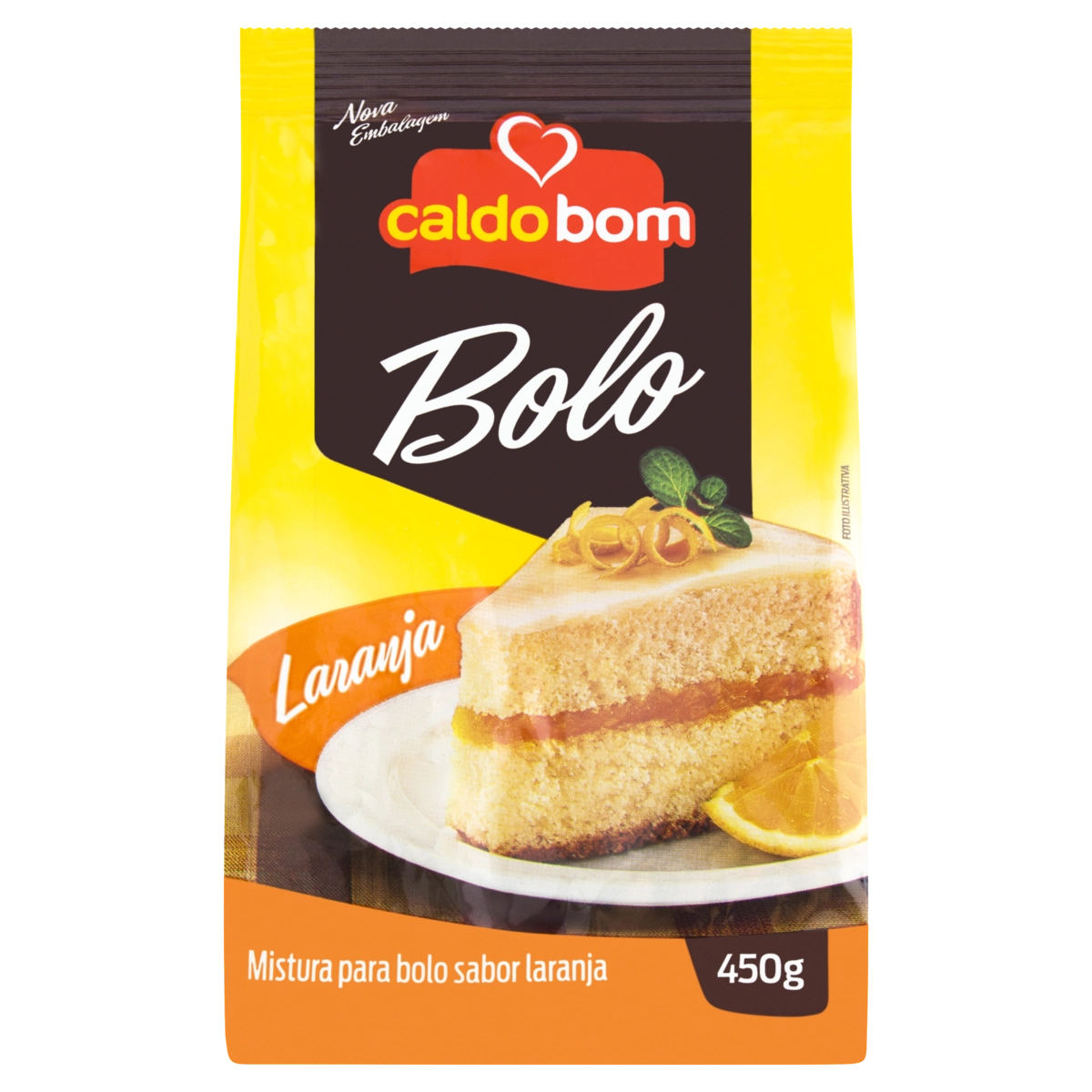 Mistura Para Bolo Laranja Caldo Bom Pacote 450g