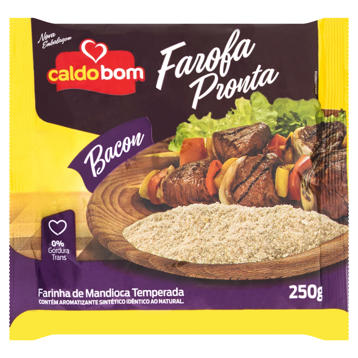 Farofa De Mandioca Bacon Caldo Bom Pacote 250g