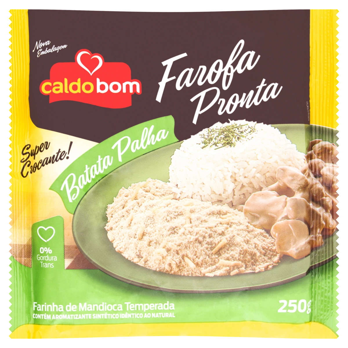 Farofa De Mandioca Com Batata Palha Caldo Bom Pacote 250g