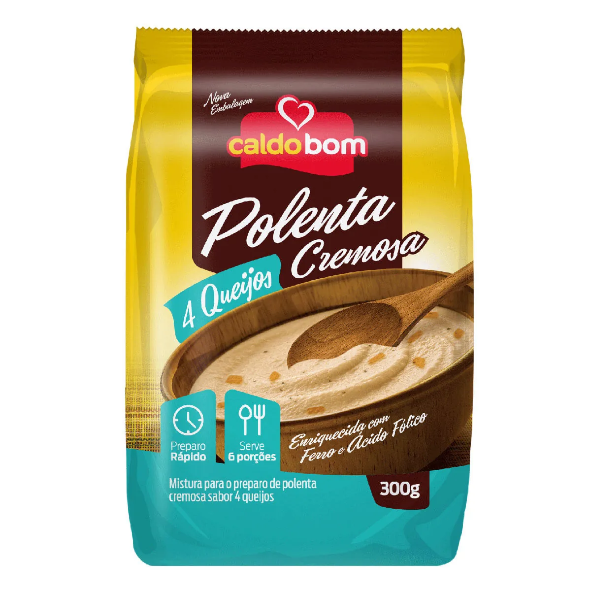 Polenta Cremosa 4 Queijos Caldo Bom Pacote 300g