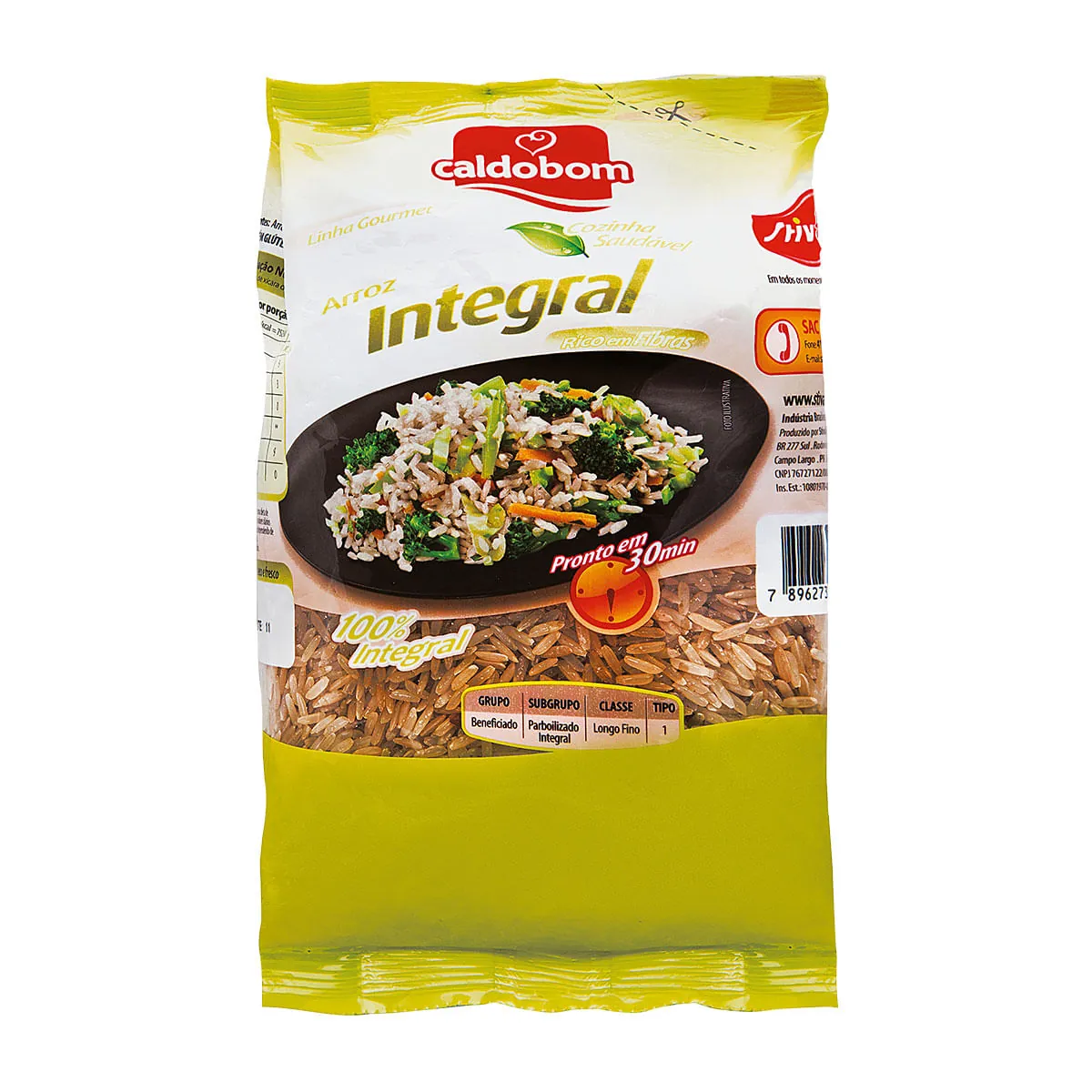Arroz Parboilizado Tipo 1 Integral Caldo Bom Seleção Especial Pacote 500g