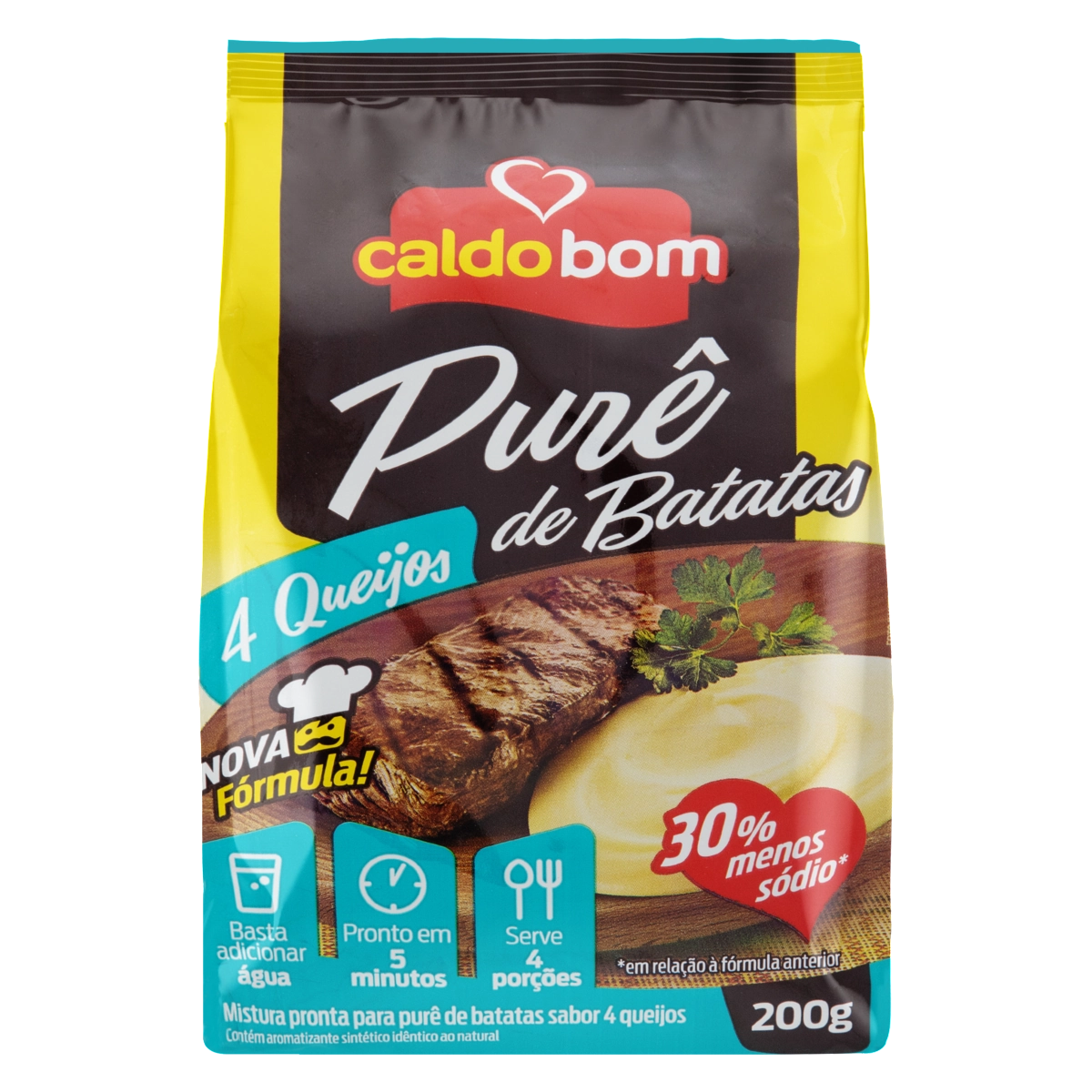 Purê De Batata 4 Queijos Caldo Bom Pacote 200g