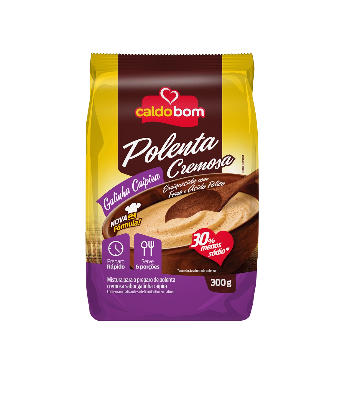 Polenta Cremosa Galinha Caipira Caldo Bom Pacote 300g
