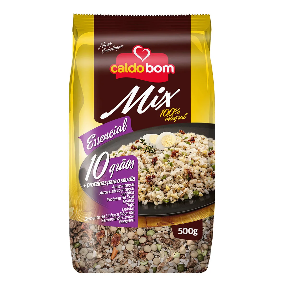 Arroz Integral 10 Grãos Caldo Bom Mix Pacote 400g