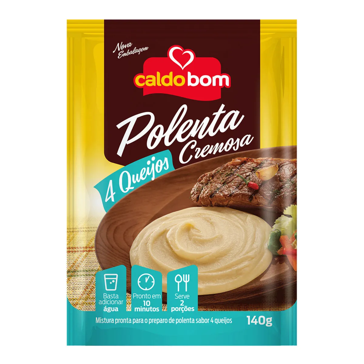 Polenta Quatro Queijos Caldo Bom