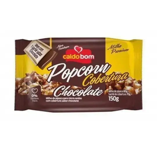 Pipoca Para Micro Ondas Chocolate Caldo Bom Pacote 150g
