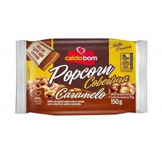 Pipoca Para Micro Ondas Caramelo Caldo Bom Pacote 150g