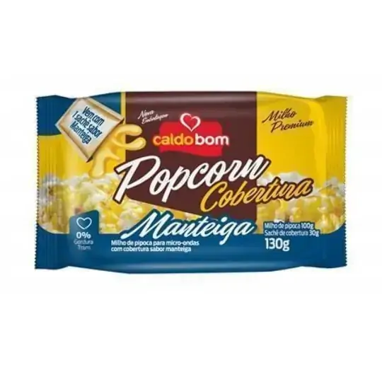 Pipoca Para Micro Ondas Manteiga Caldo Bom Pacote 130g