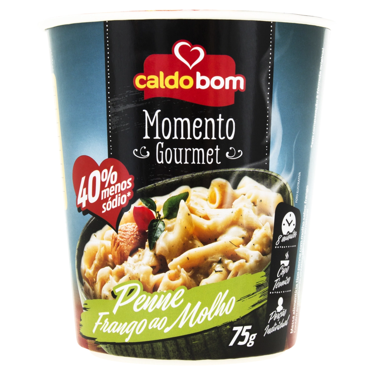 Macarrão Instantâneo Penne Frango Ao Molho Caldo Bom Copo 75g