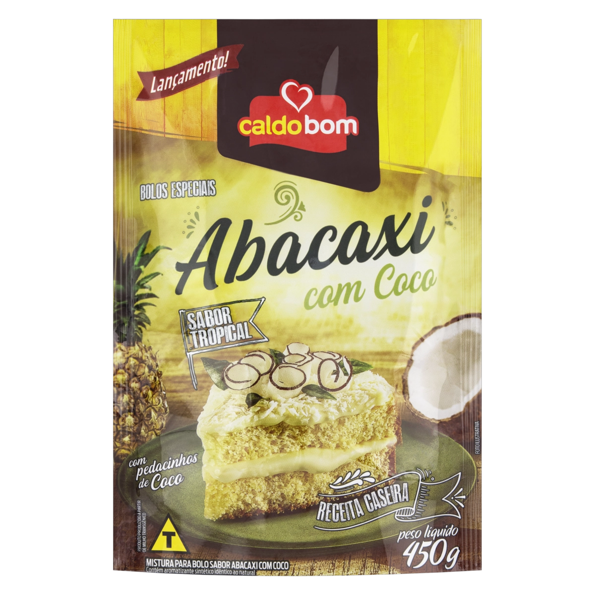 Mistura Para Bolo Abacaxi Com Coco Caldo Bom Especiais Sachê 450g