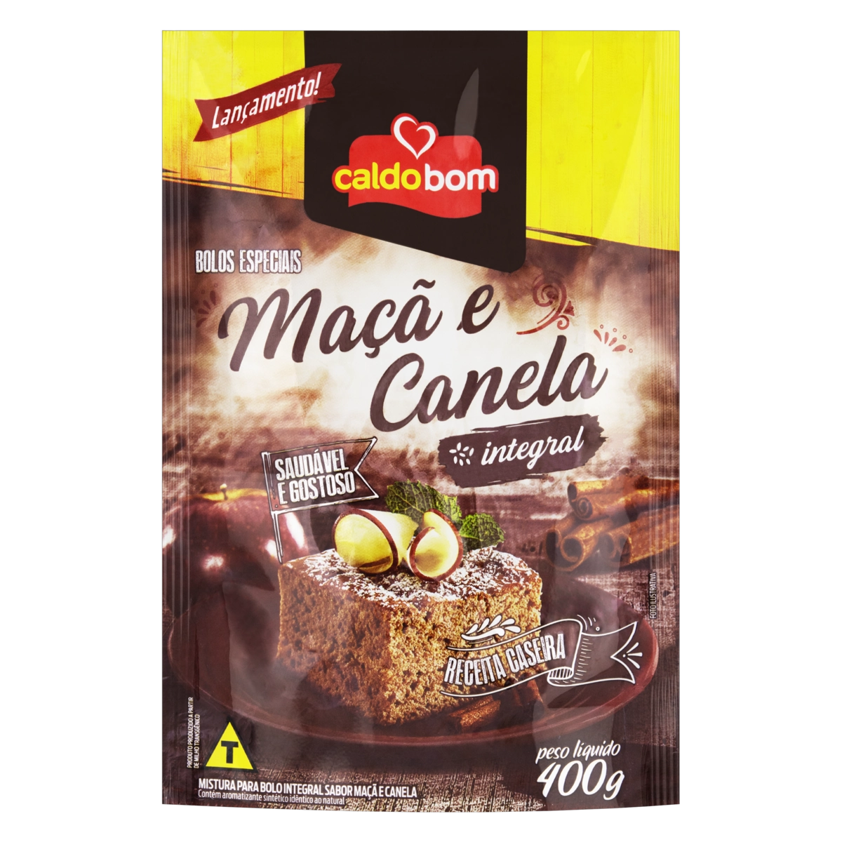 Mistura Para Bolo Integral Maçã E Canela Caldo Bom Especiais Sachê 400g