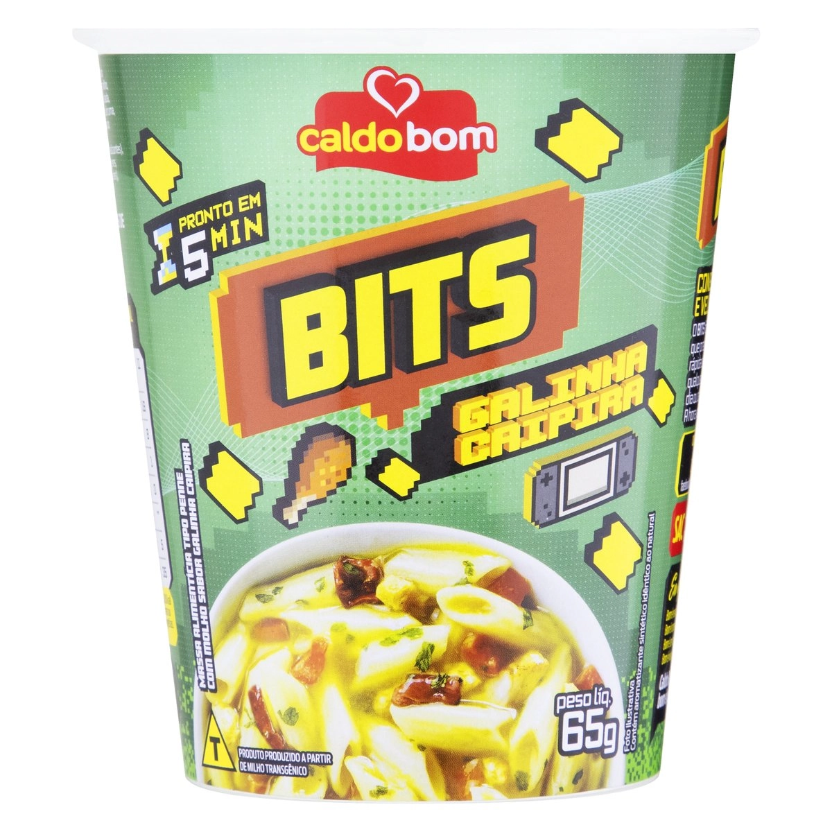 Macarrão Instantâneo Penne Galinha Caipira Caldo Bom Bits Copo 65g