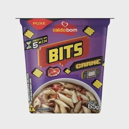 Macarrão Instantâneo Penne Carne Caldo Bom Bits Copo 65g