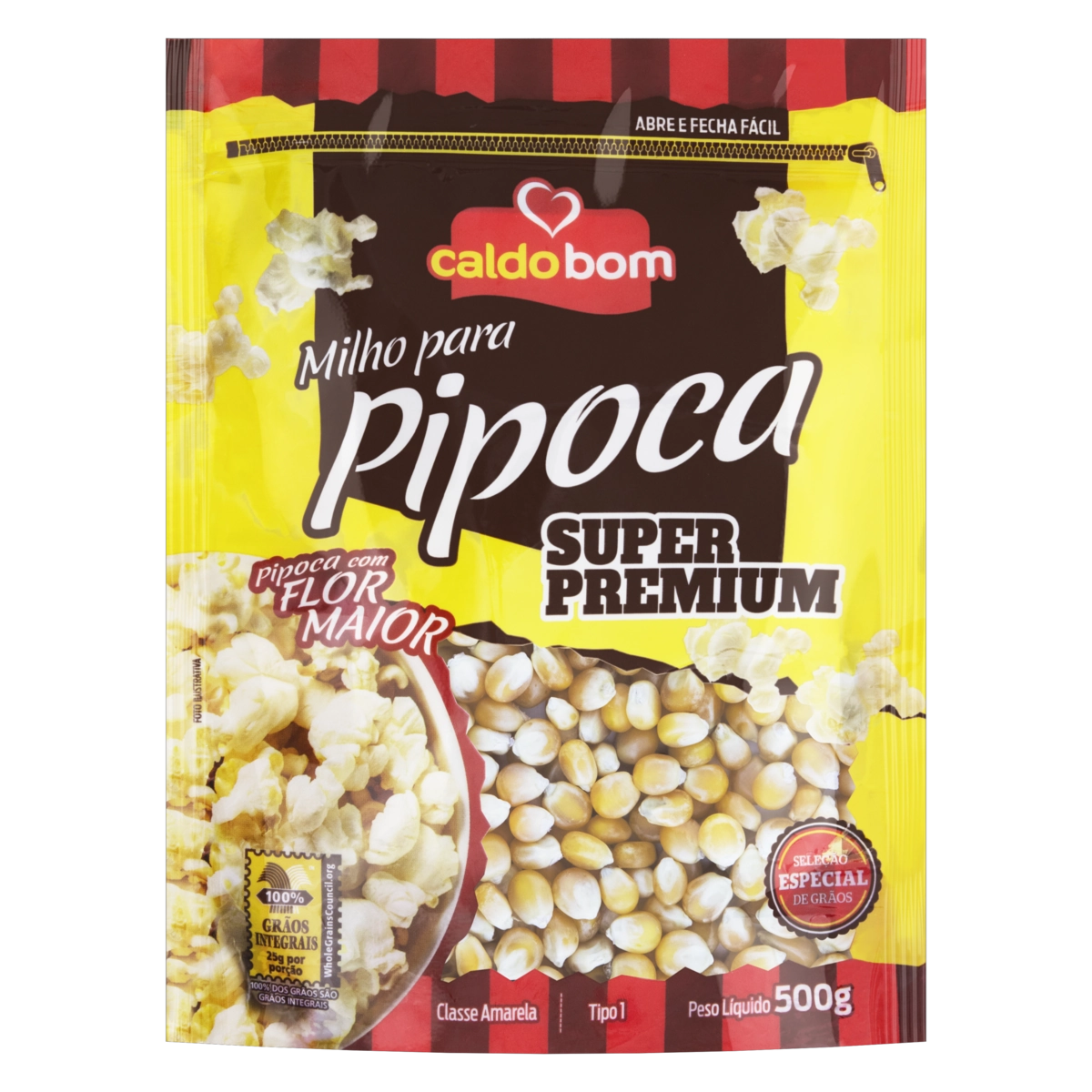 Milho Para Pipoca Tipo 1 Caldo Bom Super Premium Pouch 500g