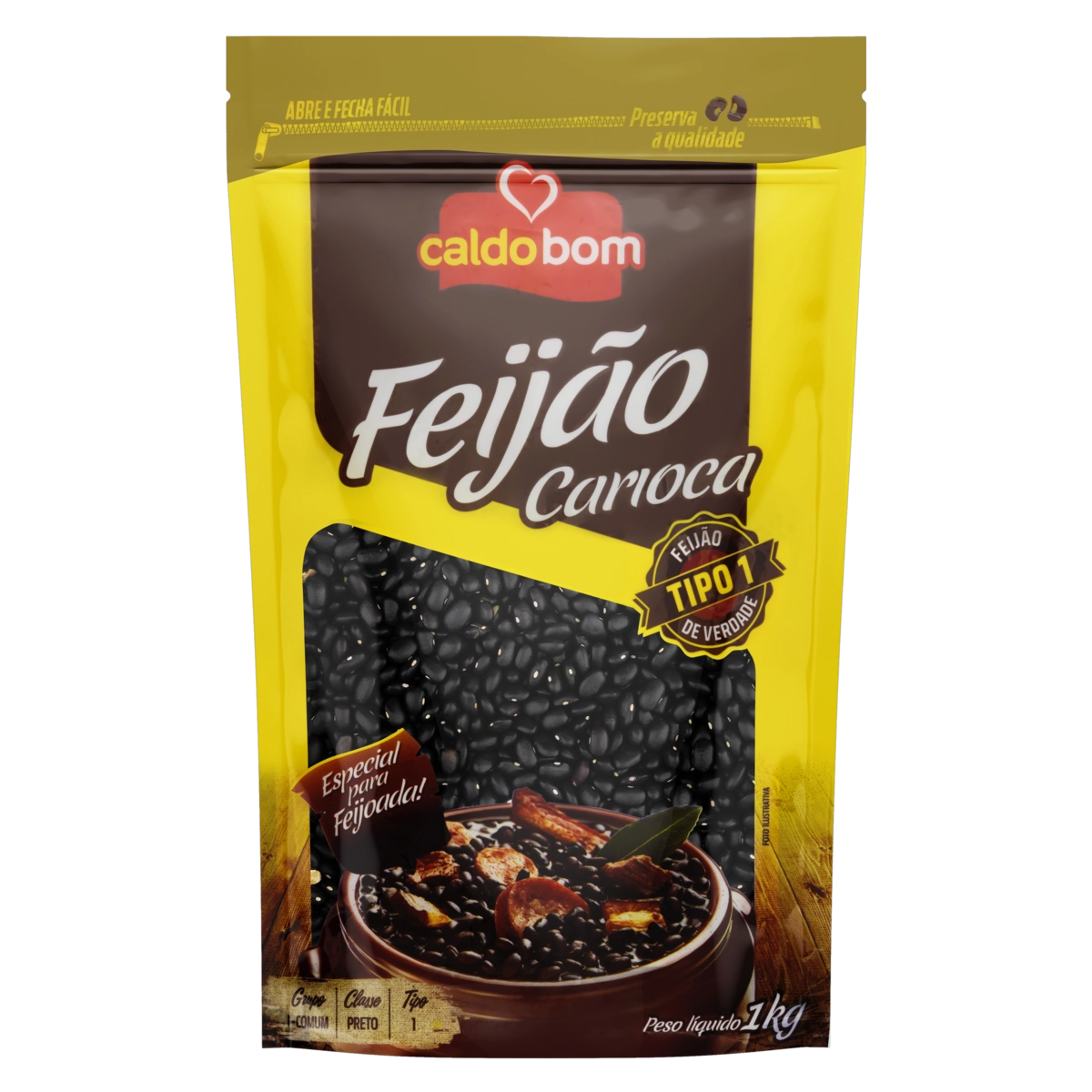 Feijão Preto Tipo 1 Caldo Bom Pouch 1kg