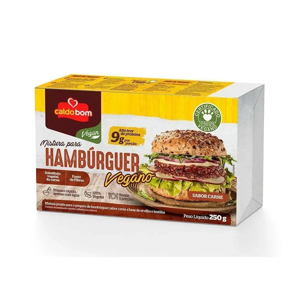 Mistura Para Hambúrguer Carne Caldo Bom Vegan Caixa 250g