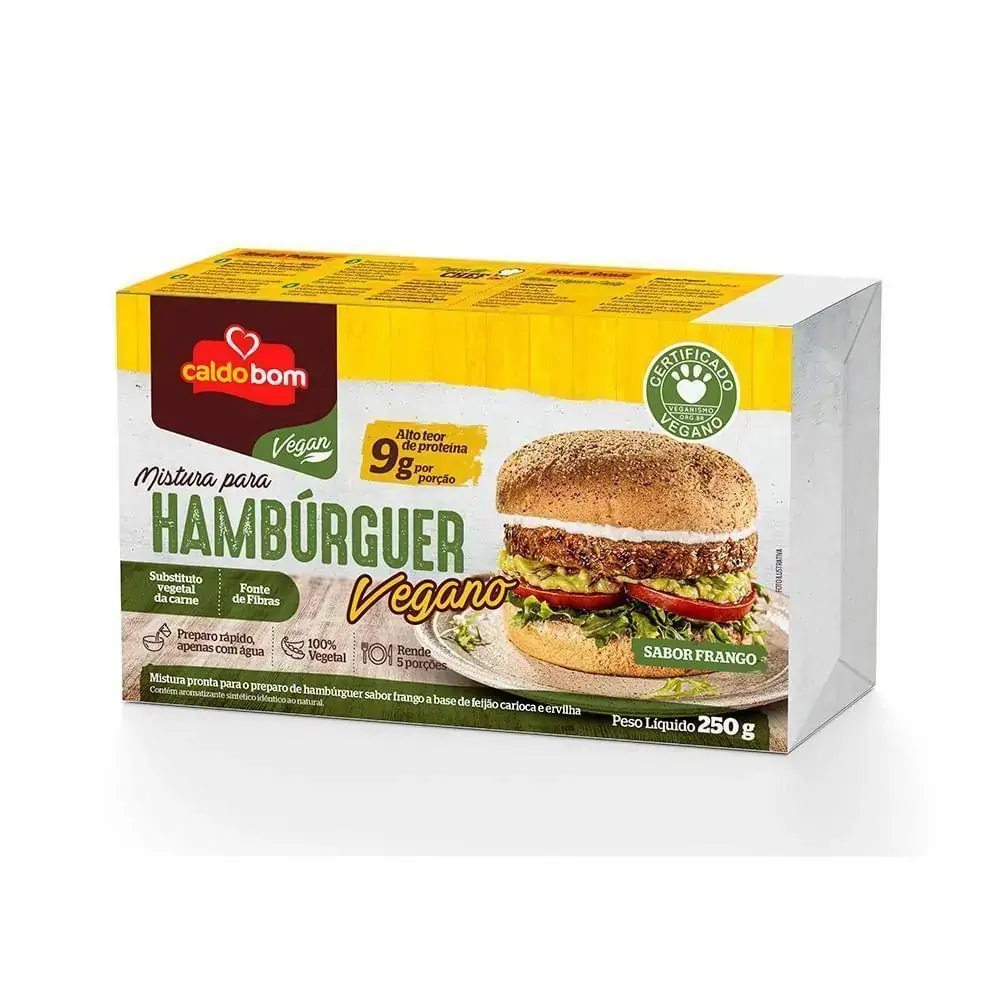 Mistura Para Hambúrguer Frango Caldo Bom Vegan Caixa 250g